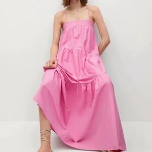 Pink Tiered Maxi Dress NWT size Medium